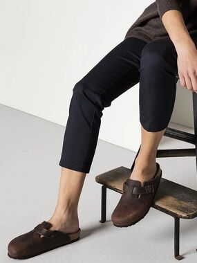 Birkenstock Boston Soft Footbed Oiled Leather Clog Mule EU 39 US 8 Casual Boho